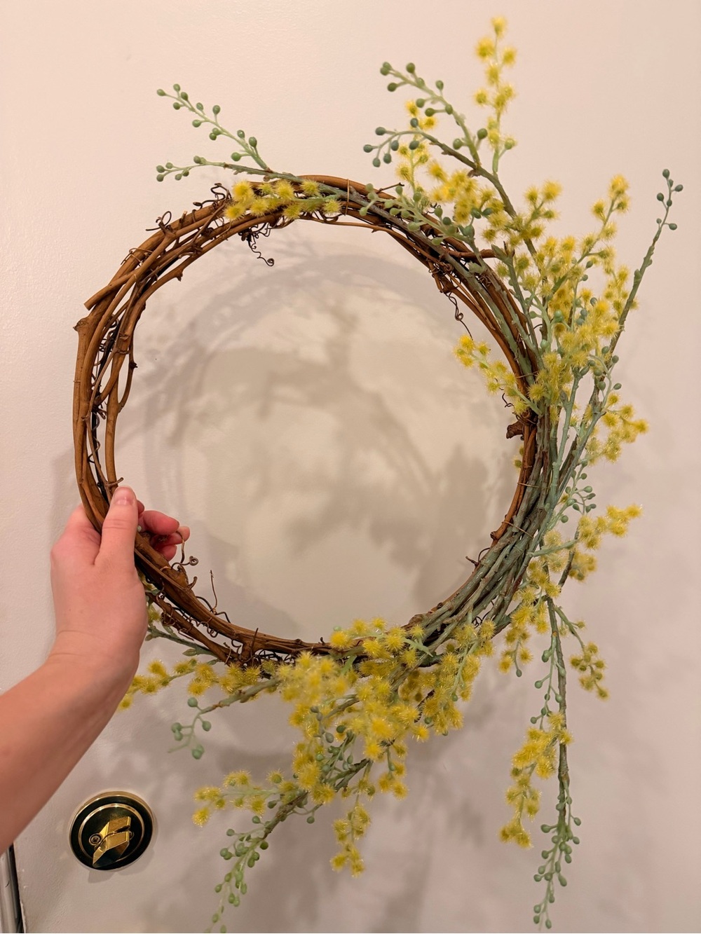 Target Yellow Mimosa and Green Willow Wreath